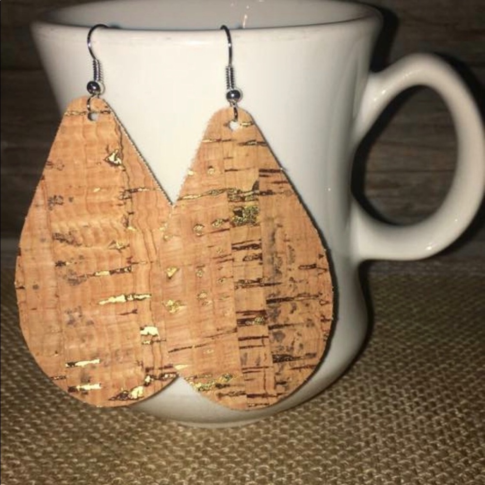 Cork leather earrings!